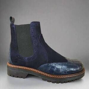 NEW ERIC MICHAEL women's charo boots in navy